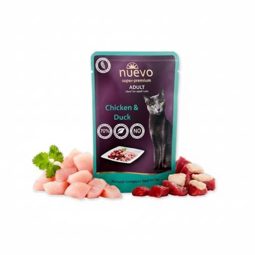 نويفو طعام قطط Nuevo® سوبر-بريميوم بنكهة الدجاج وا...