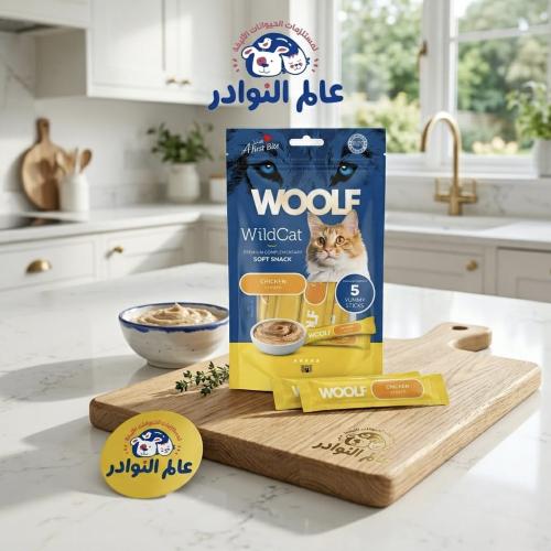 مكافات قطط وولف وايلد كريمي بنكهة الدجاج(5 قطع)
