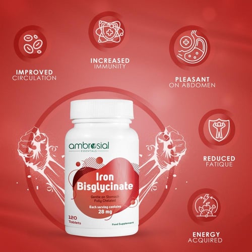 امبروسيال آيرون باي جلايسنيت 120 كبسولة – دعم طاقة...