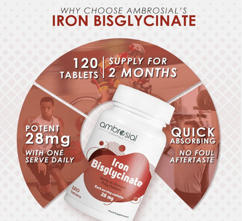 امبروسيال آيرون باي جلايسنيت 120 كبسولة – دعم طاقة...