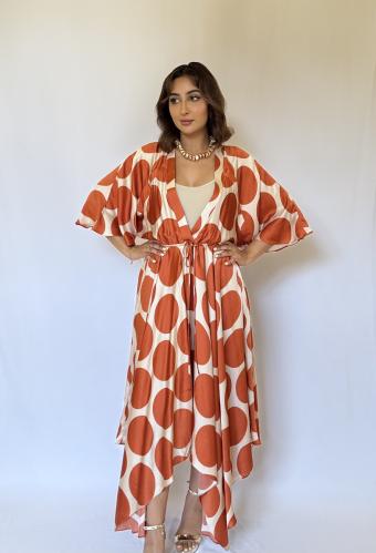 Silk dress with dots