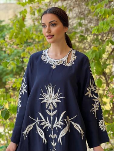 Linen thobe handmade work