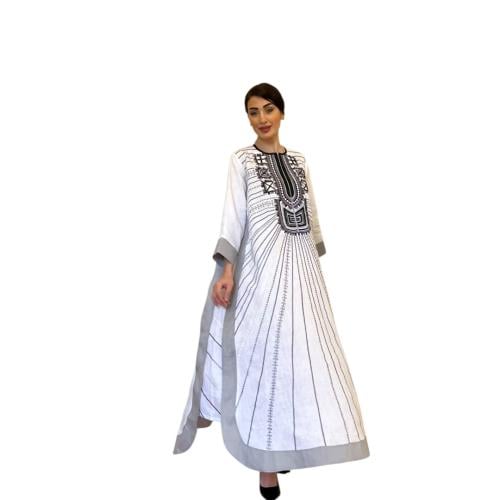Linen abaya white