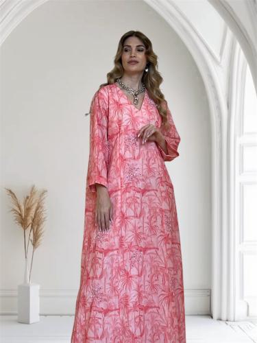 Pink palm tree dress