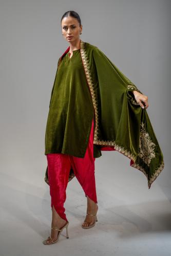 Velvet set with Kashmiri embroidery from Bella selections