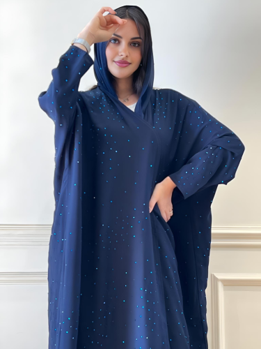 Silk abaya with crystal
