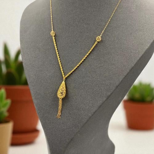 عقد ذهب صافي عيار 21 من اجمل التصاميم الحديثة