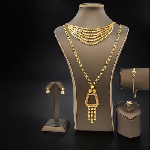 طقم ذهب عيار 21 ذهب صافي بتصميم احترافي الوزن 41.1...