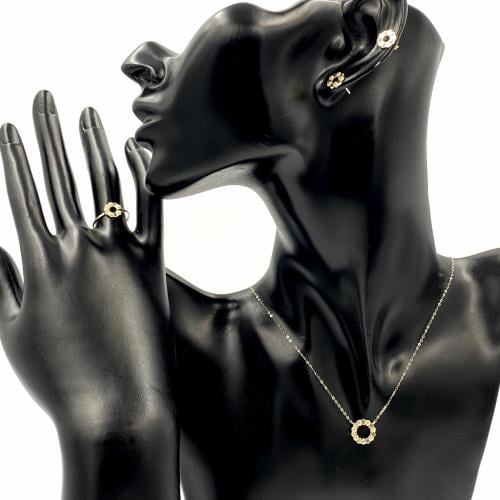 نصف طقم ذهب عيار 18 تصميم شوميه الوزن 2.5 جرام