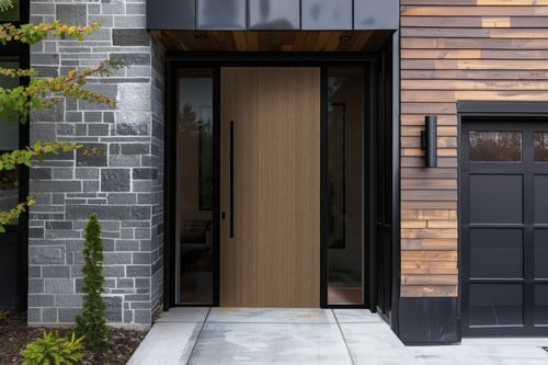 باب خارجي المنيوم مفرد مع ثوابت جانبية