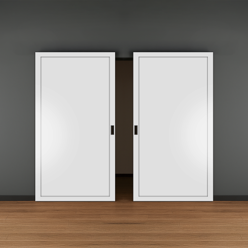 باب سحب مخفي درفتين | الخشب الابيض | 623