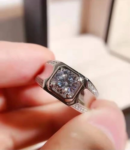 خاتم الماس 5 قيراط. فضة 925