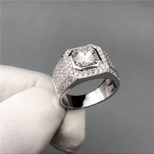 خاتم الماس 3 قيراط. فضة 925