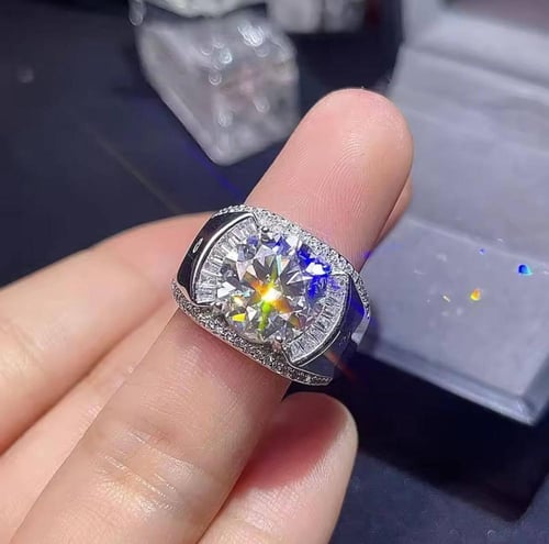 خاتم الماس 1 قيراط. فضة 925