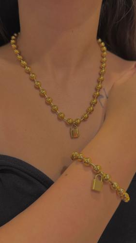 طقم سلسال قفل واسواره ذهبي