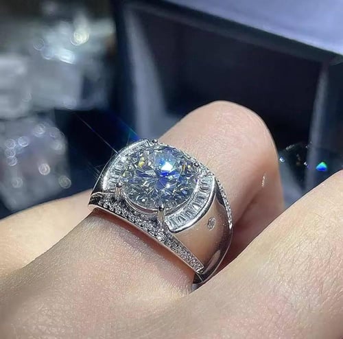 خاتم الماس 1 قيراط. فضة 925