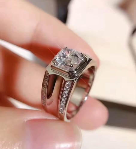 خاتم الماس 5 قيراط. فضة 925