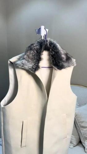 سديري ابيض بقلاب فرو جوخ اصلي