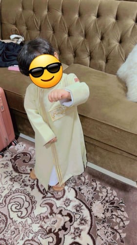 دقلة ولادي مطرز قماش لنن خفيف