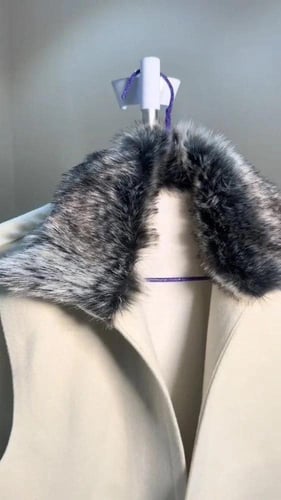 سديري ابيض بقلاب فرو جوخ اصلي