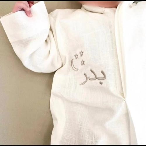 ثوب ولادي لنن سكري رمضاني بتصميم جديد