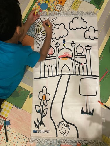 سجاده للاطفال مع 5 الوان قماش