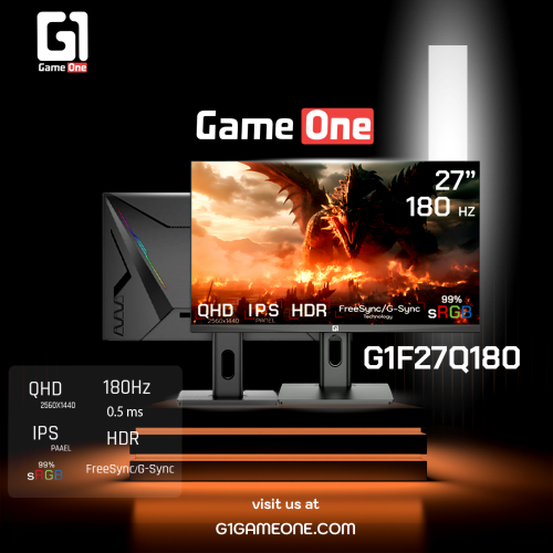 Game One G1F27Q180 Gaming Monitor – 27 Inch - 2K -...