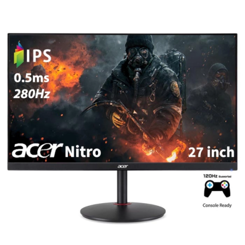 "شاشة Acer Nitro XV271 Z 27 بوصة للألعاب – FHD، 280Hz، FreeSync، دعم PS5/Xbox X"