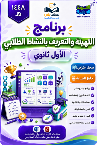 برنامج التهيئة والتعريف بالنشاط الطلابي لطلاب الصف...