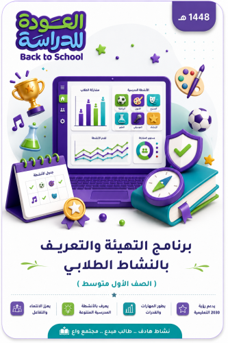 برنامج التهيئة والتعريف بالنشاط الطلابي لطلاب الصف...