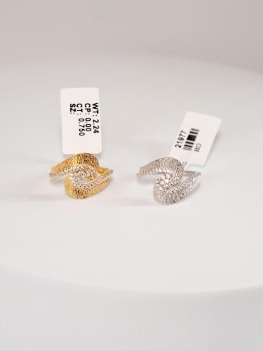 White gold ring Italian design (2.2 grams - 18 kar...