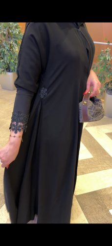 Pink floral abaya