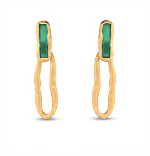 Green Agate Drop Earrings