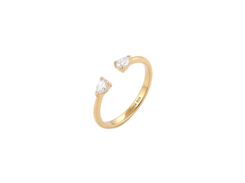 Open Ring with Pear-Cut Zircon