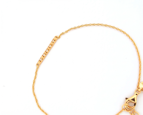 Curved Bar Bracelet with Zircon Stars