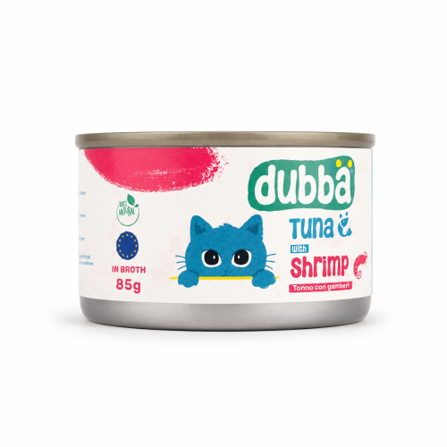 معلبات dubba ونة مع روبيان للقطط البالغه 85g
