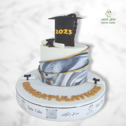 كيك تخرج استايل مموج عصري