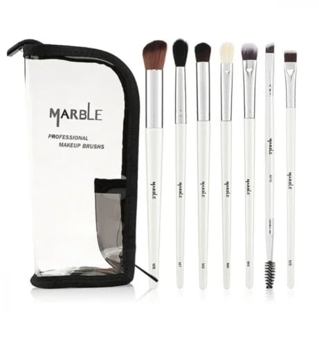Marble makeup brush set