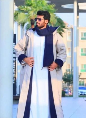 فروة ملكية رجالية دبل فيس – كحلي وسكري بتصميم فاخر