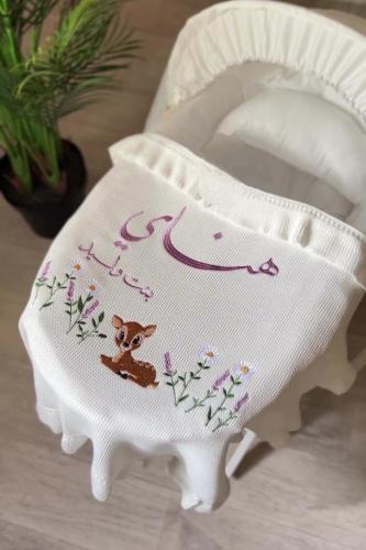 بطانية مواليد فاخرة مطرزة بالاسم