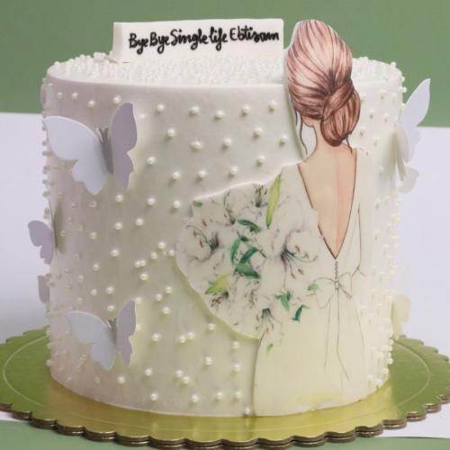 كيكة عرس 8 انش by by single life مع لولو وطباعة عر...