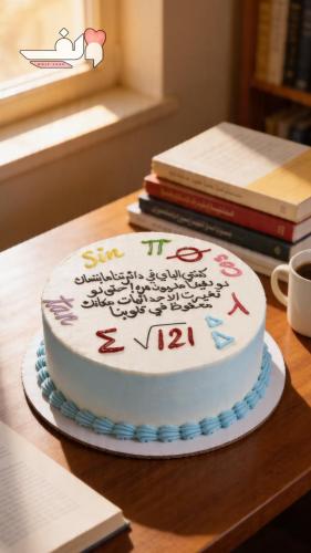 كيكة نجاح وتخرج مع الكتابة ورسم اشكال هندسية 8 انش...