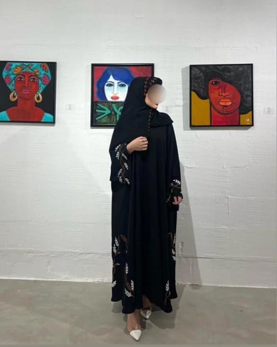 كلوش تطريز براوني ـ قماش كويتي