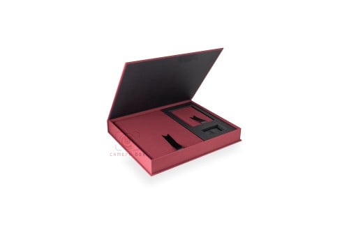 ألبوم مع حشو 20 صورة قماش عنابي A4+A6