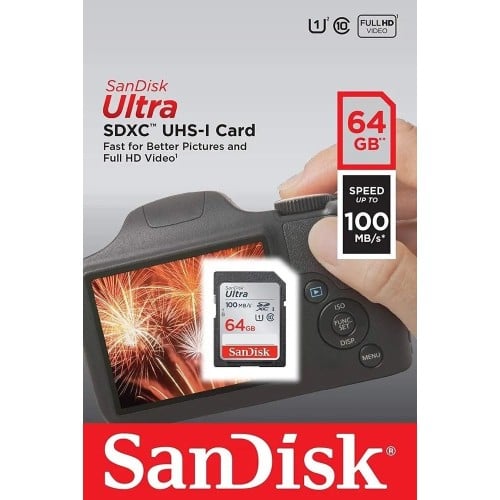 SanDisk 64GB SDHC SD Card Ultra Class10 UHS-I Memo...