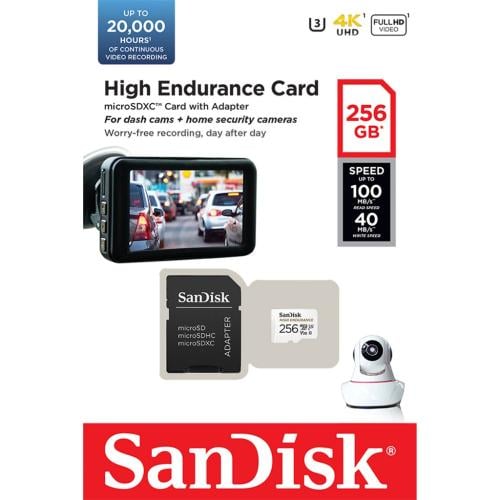 SanDisk 256GB High Endurance microSDXC (V30, UHS-I...