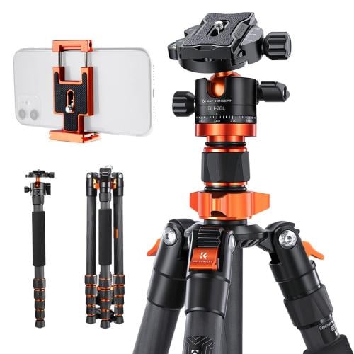 67"/1.7m Carbon Fiber Tripod 22lbs Load Lightweigh...