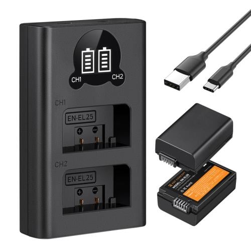 K&F Concept 1600mAh EN-EL25 EN-EL25A Battery and L...