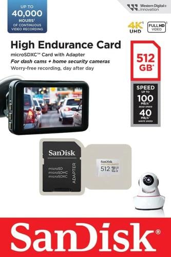 SanDisk 512GB High Endurance microSDXC (V30, UHS-I...
