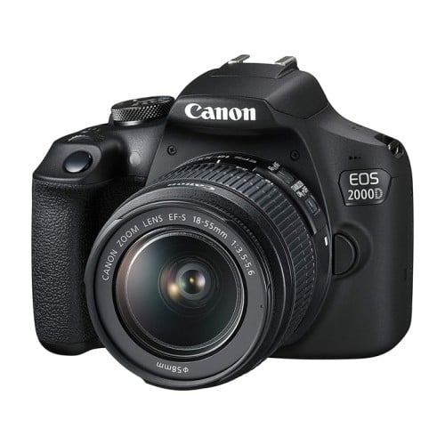 Canon EOS 2000D DSLR camera with 18-55mm DC III le...